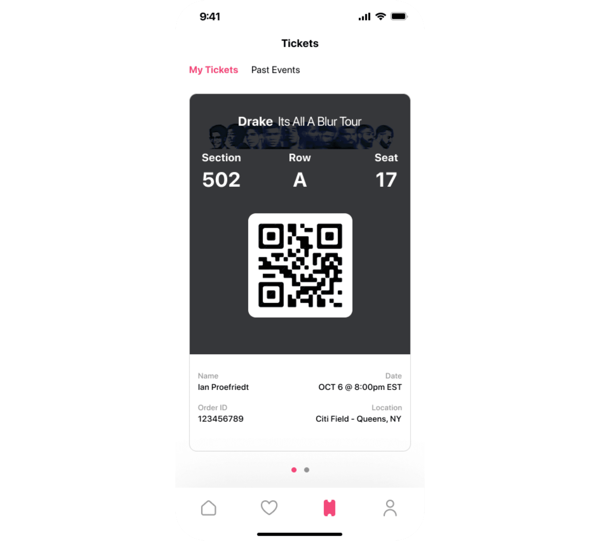 High-fidelity Ticket Screen